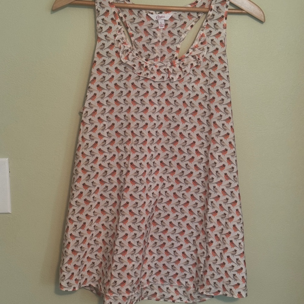 Candide’s Bird Patterned Sleeveless Top